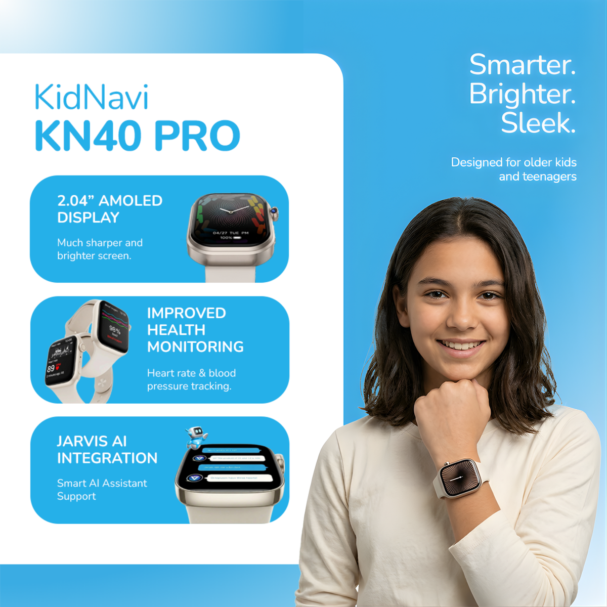 KidNavi KN40 Pro GPS SmartWatch for Tenagers girls & boys