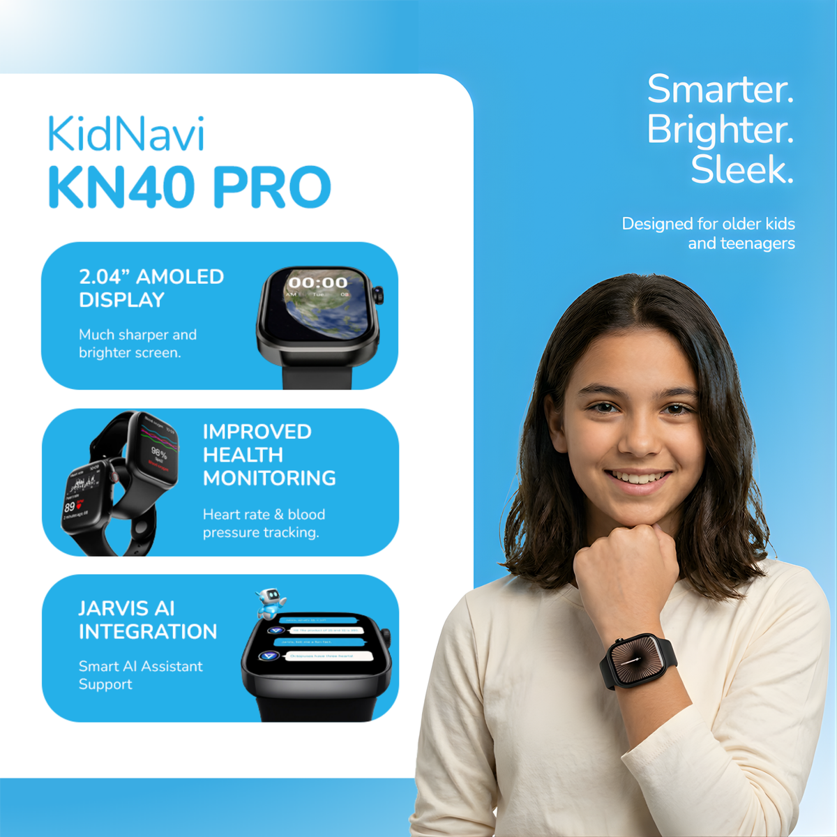 KidNavi KN40 Pro GPS SmartWatch for Tenagers girls & boys